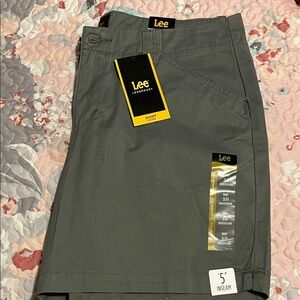 Lee Men's Charcoal Flat Front Shorts